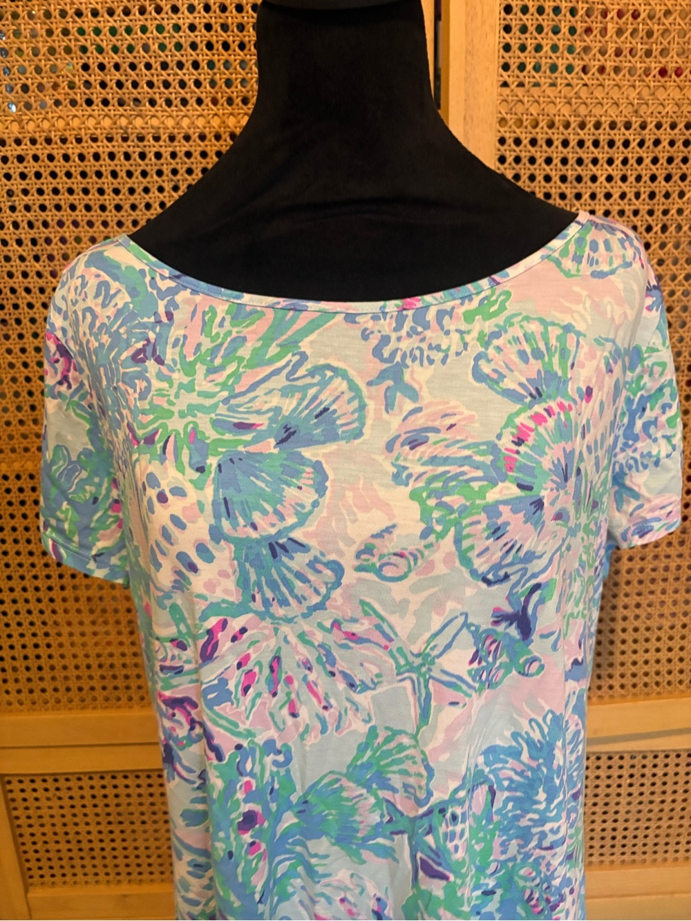Lilly Pulitzer Dress/cover Up Women’s Size X-Large Blue Floral - Picture 4 of 6